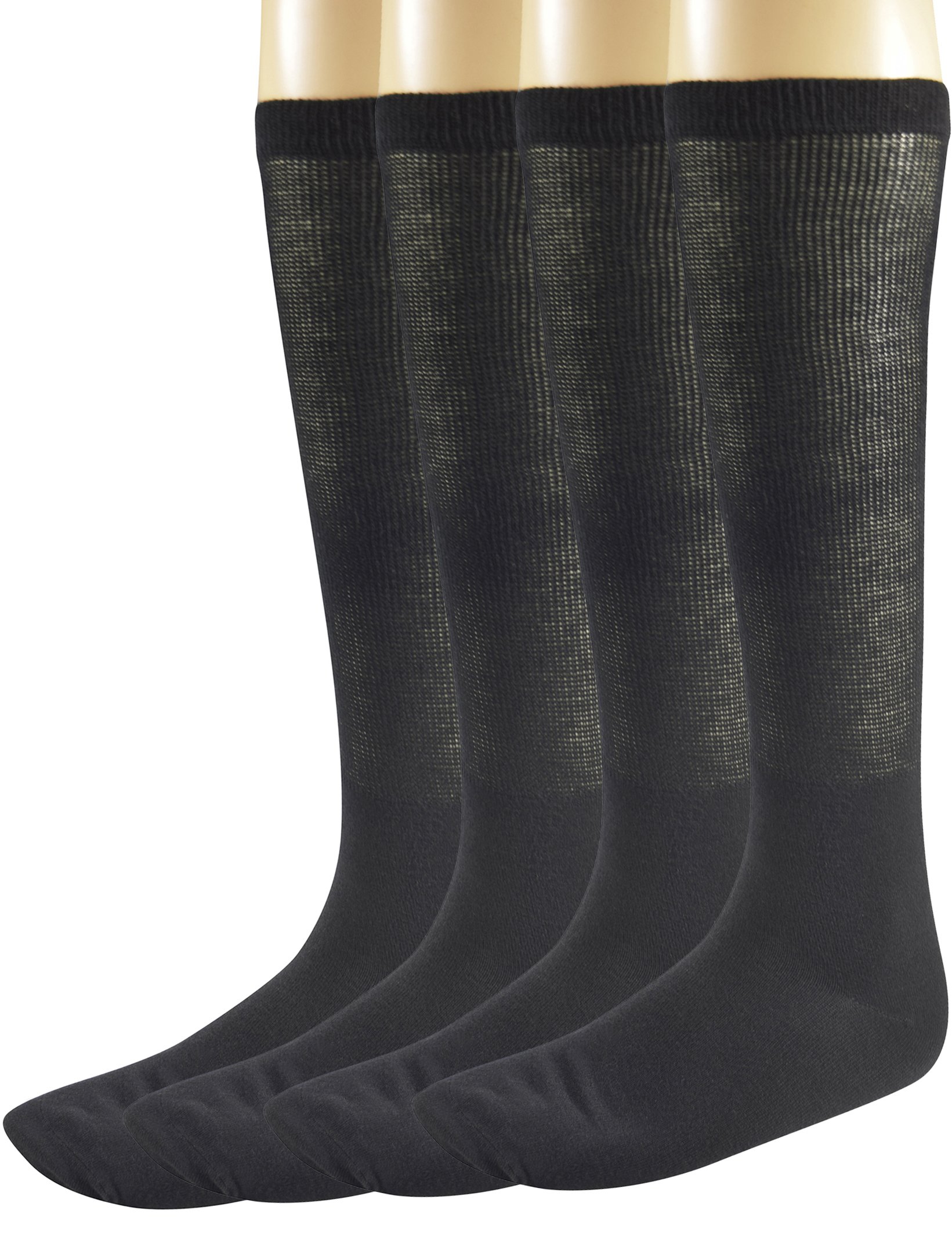 Yomandamor Mens Bamboo Diabetic Over The Calf Socks,4 Pack Size 1013