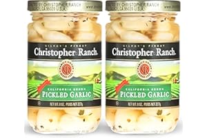Christopher Ranch Pickled Garlic Cloves in a Jar | 100% California-Grown Fresh Garlic | Peeled and Pickled for Convenience | Ideal for Cooking, Snacking & Pickled Vegetables Lovers | 8 oz (Pack of 2)