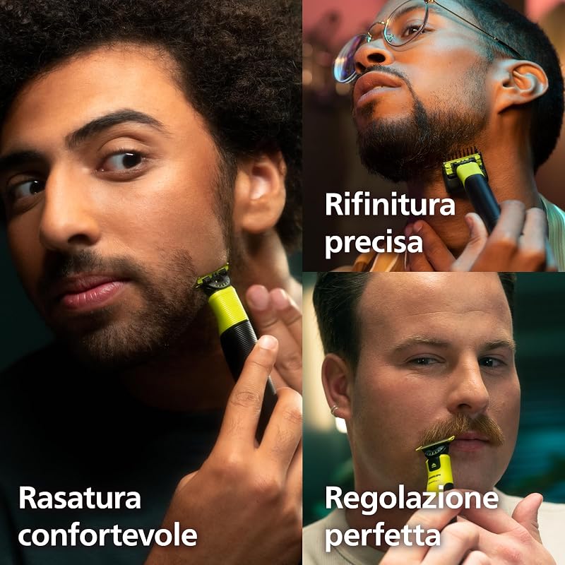 OneBlade 360 Autentico Collegato Rasoio elettrico per viso e corpo, regolabarba e spazzola, lama 360 e originale, pettine regolabile 5in1, kit per il corpo, custodia da viaggio, QP4631/65