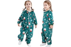 MICHLEY Toddler Flannel Sleeping Sack with Feet,Long Sleeve Baby Sleeping Bag 3-Way Zipper Super Warm Wearable Blankets