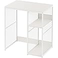 KirKical 3-Tier Coffee Bar Cabinet with Mini Fridge Space, Simple Style Microwave Stand Bakers Rack, Utility Compact Refrigerator Storage Organizer for Home Kitchen Dorm, White