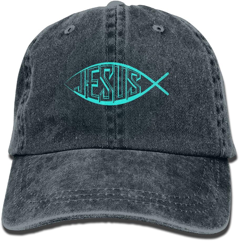 Jesus Fish GOD Symbol Christian Ichthys Unisex Ajustable Baseball Cap Jeans Hats