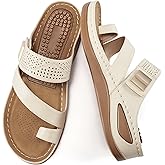 FUDYNMALC Womens Sandals Wedge Shoes: Comfortable Orthopedic Sandals for Women Casual Summer Dressy Flip Flops Beach Walking Sandals