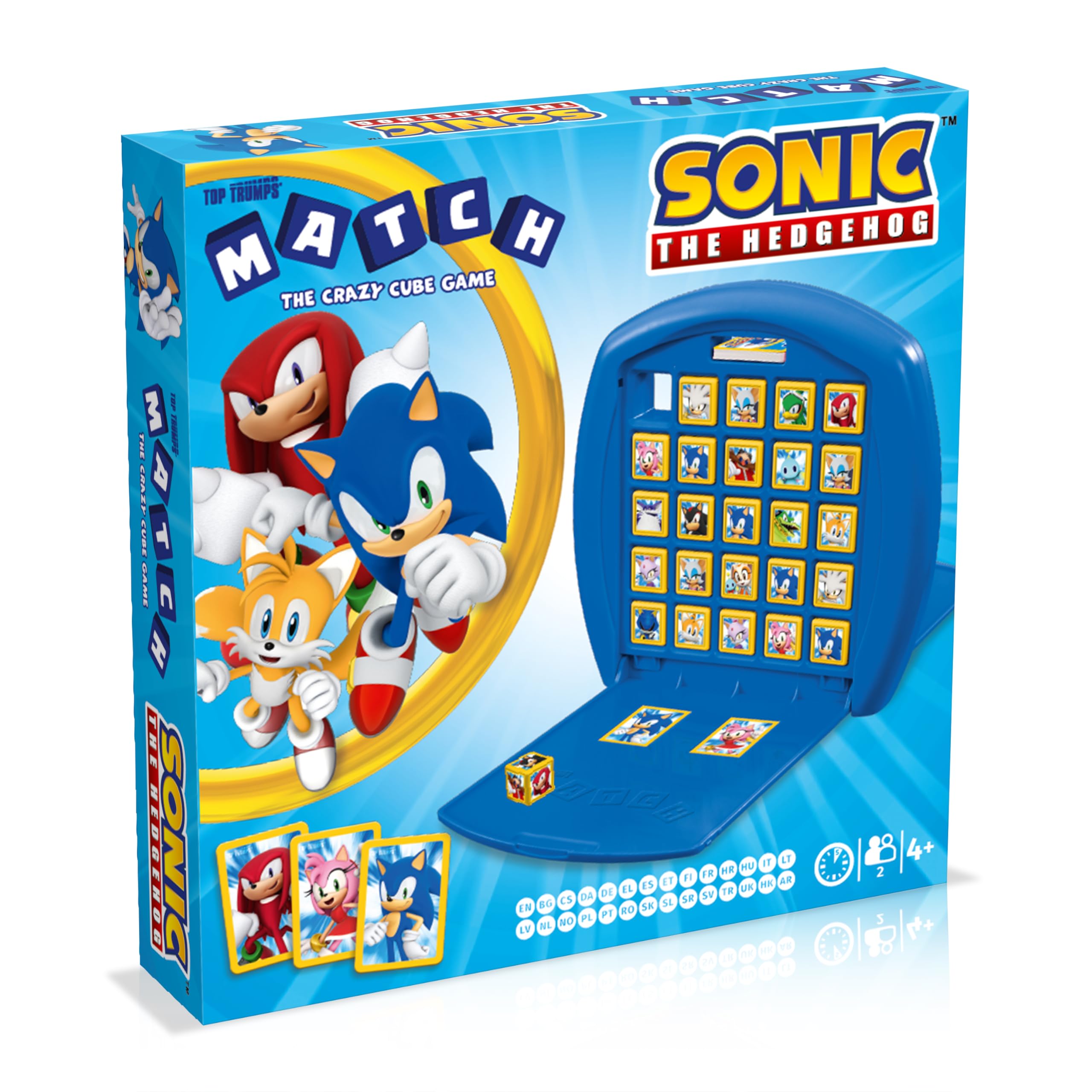 Top Trumps Match Sonic the Hedgehog Board Game, match 5 Tails, Knuckles, Shadow, Doctor Eggman in a row to win, great gift for SEGA video game fans, for ages 4 plus