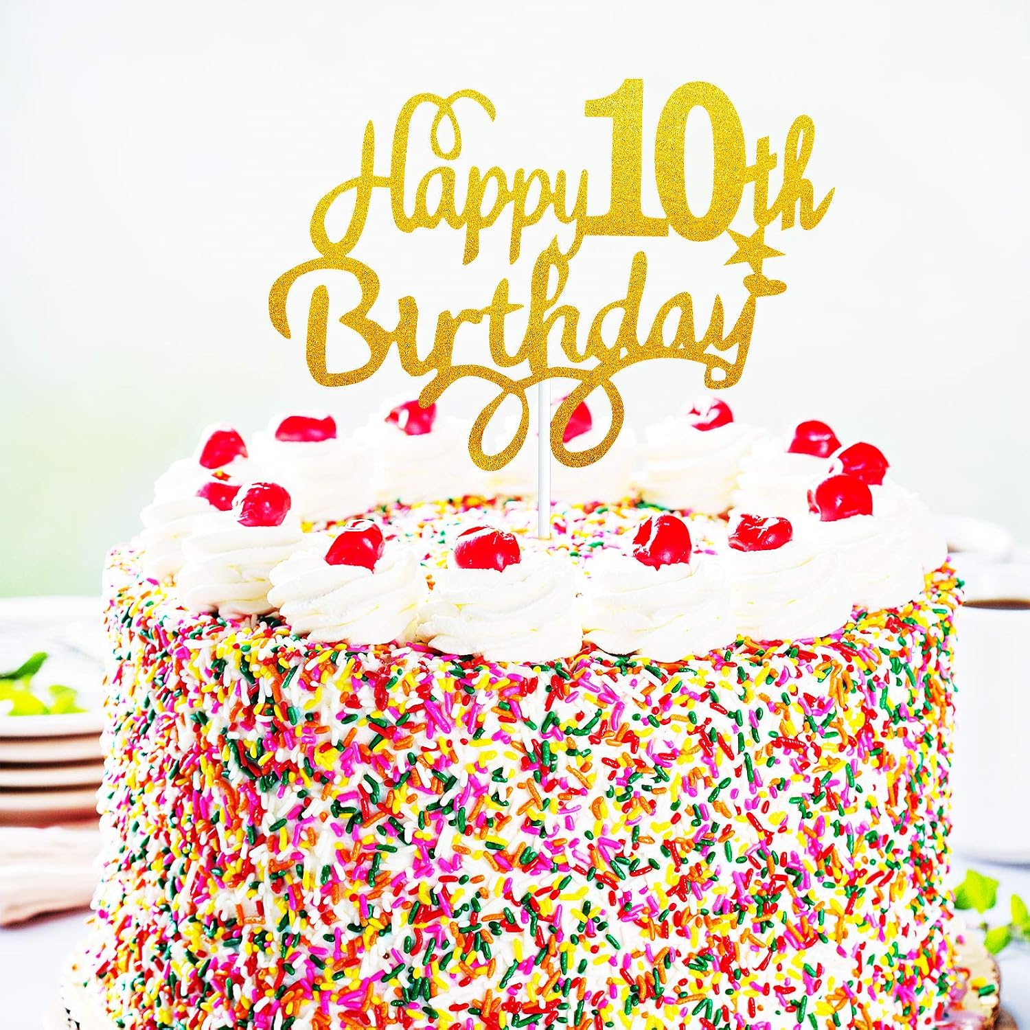 3 Pieces Gateau Toppers De 10e Anniversaire Gateau Cupcake Topper Happy 10th Birthday Decoration De Gateau A Paillettes Pour Decoration De Gateau D Anniversaire Or Loisirs Creatifs Decorations Et Accessoires De Fetes Dwteam In