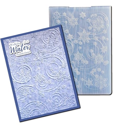 KWELLAM 3D Christmas Snowfall Tree Embossing Folder - 5x7 Inch Plastic Template For Card Making