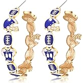 Football Earrings for Women Helmet Jersey Hoop Earrings Game Day Earrings Football Sport Team Hoop Earrings Red Blue Spirit Field Day Accessories Outfits Football Mom Gifts