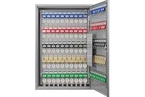 Barska Steel 150 Key Cabinet Organizer – Locking Wall Mount Safe with Numbered Hooks, Index Sheet & Key Tags for Business or Office Security