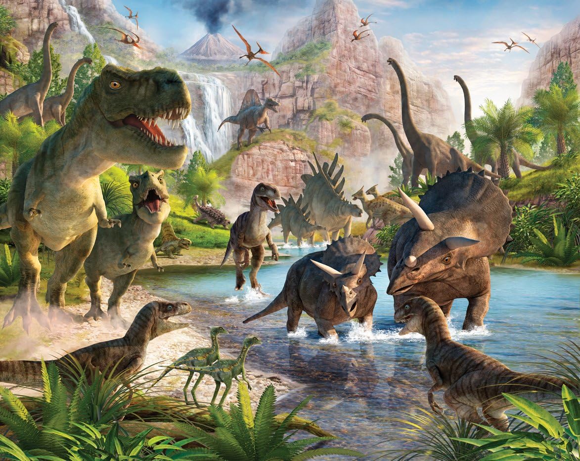Walltastic Dinosaur Land Wallpaper Mural 8ft x 10ft, Multicolor, 243.8 x 304.8 cm - Image 3
