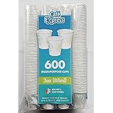 600 PCS. Café Express 3 oz.(88ml) Multi-Purpose Cups Paper Bath Cups, Multi-Use- 3 Ounce Bathroom cups, 600 PCS.