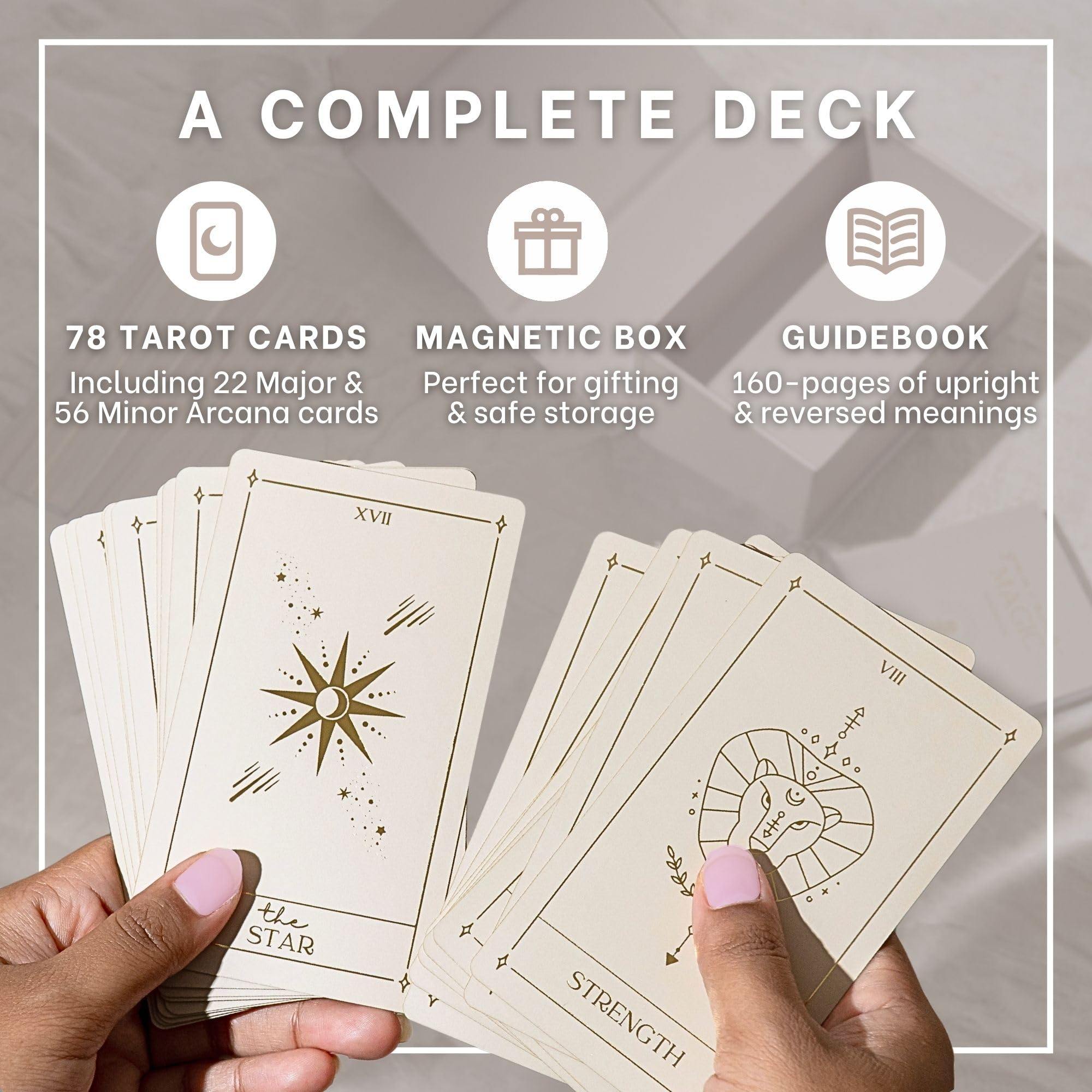 Mua Soleia Original Tarot Deck with Guide Book & Box | 78 Gold Foil ...