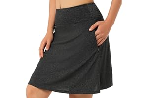 Women Skorts Skirts with Zipper Pockets,Athletic Golf Tennis Swim Skirts with 20" Knee Length for Women