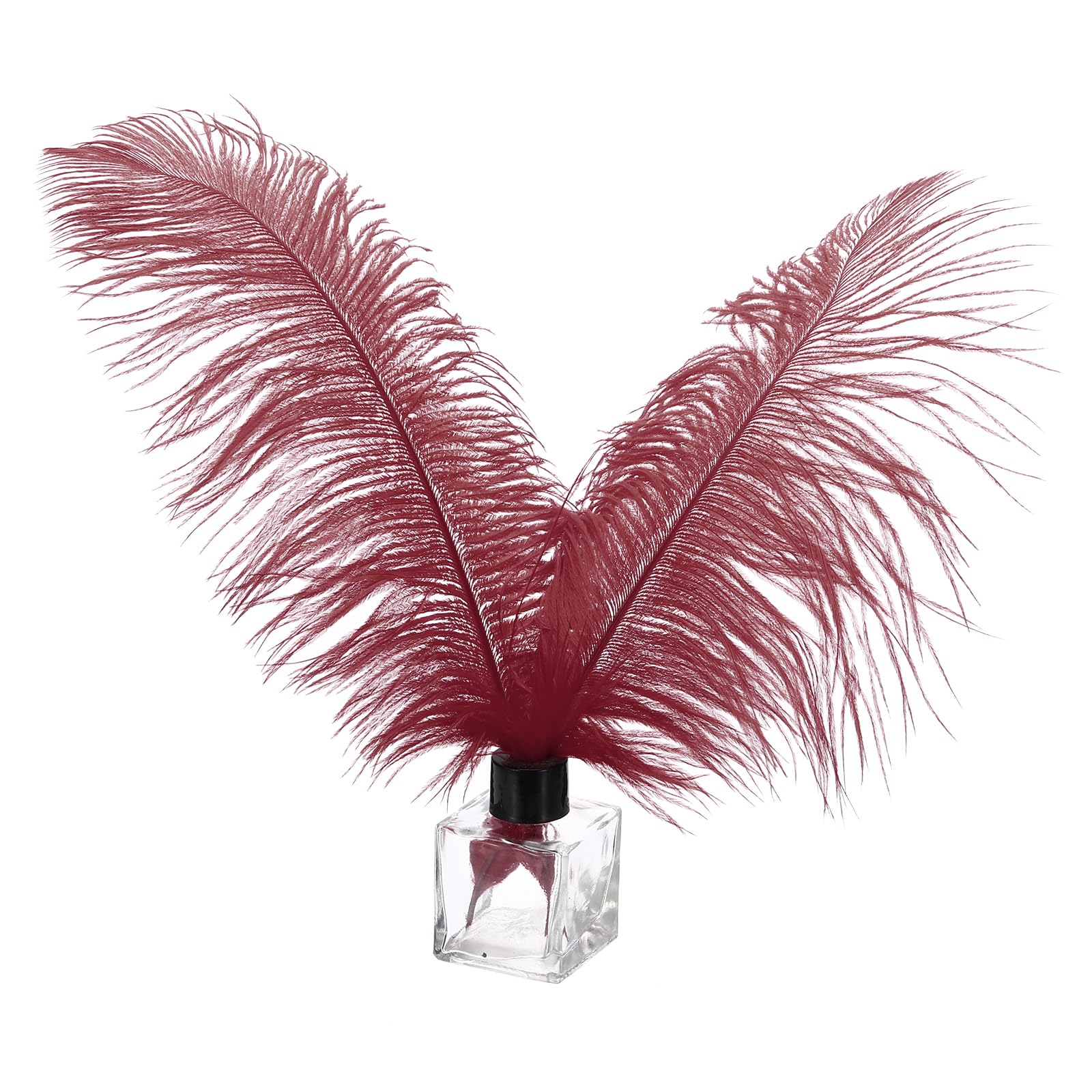 PATIKIL 30 Pcs Natural Ostrich Feathers Bulk 12-14 Inch/ 30-35 cm Large Ostrich Feathers for Crafts Home Decoration Wedding Party Vase Decor (Burgundy)