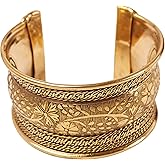 Touchstone Indian Bollywood Desire Brass Base Exotic Workmanship Free Size Cuff Bracelet in Antique Gold Or White Or Copper Tone for Women.