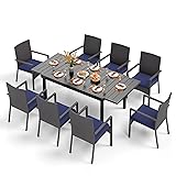 PHI VILLA 9 Piece Large Outdoor Dining Table Set