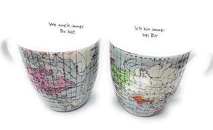 Jumbobecher Weltreise 2 er Set mit Spruch je 600 ml