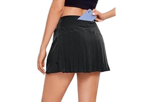 CRZ YOGA Womens Pleated Tennis Skirts with Pockets High Waisted Athletic Golf Skorts for Women Soft Breathable Cute