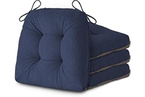 ZenComfy Chair Cushions for Dining Chairs, Tufted Kitchen Seat Cushions Set of 4 with Non-Slip Backing for Dining Room and Li