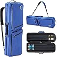 UNIHIMAL 4x4 Pool Cue Case, Soft Padded Pool Stick Case with Adjustable Shoulder Straps, Includes 2 Large Accessories Pockets