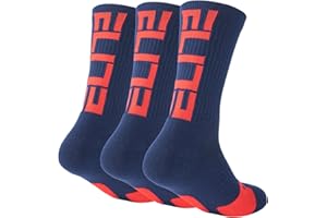 Podinor Elite Basketball Crew Socks for Men and Women, Cushion Performance Athletic Basketball Socks