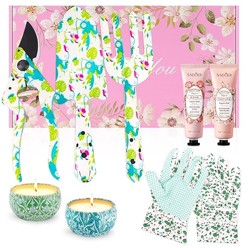KIYTARBOO Birthday Gifts for Women Mum - 8Pcs Garden Tools Set Gardening Gifts for Women - Garden Kits Mothers Day Birthday Christmas Mothers Day for Her Mummy Ladies Gardeners Lover (green)