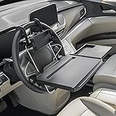 Paffenery Large Car Steering Wheel Tray Back Seat Headrest Tray with Phone Holder, Steering Wheel Desk Food Table for Car Lap