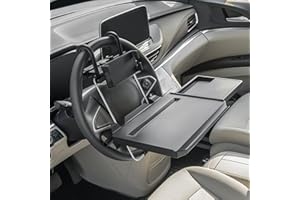 Paffenery Large Car Steering Wheel Tray Back Seat Headrest Tray with Phone Holder, Steering Wheel Desk Food Table for Car Laptop Mount Steering Wheel for Compact to Medimum Sedans & SUVs