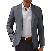 PJ PAUL JONES Men's Casual Blazer One Button Lightweight Sport Coats Solid Notched Lapel Suit Jackets