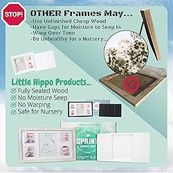 Little Hippo Baby Handprint Kit | Clay Footprint