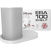 Sound Bass ERA100 Shelf Wall Mount, White, Single (1pc) Compatible with Sonos ERA 100 Speaker, Bracket, Cord Management, Mounting Hardware