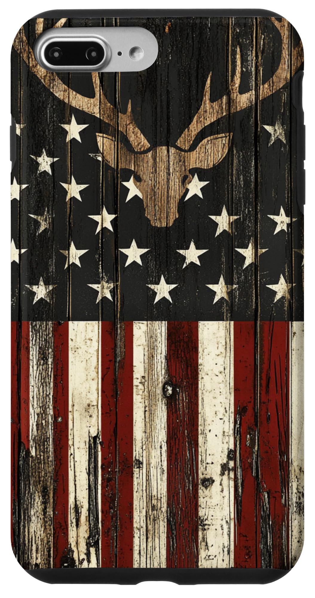 iPhone 7 Plus/8 Plus Deer Hunting American Flag With Deer Antlers Case