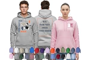 AbiThread Custom Fleece Hoodie – Gildan 18500 for Men, Women & Unisex – Personalized Text, Photo or Image on Front, Back & Sl