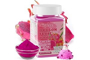 Dragon Fruit Powder - Kiigfood 5.3 oz/150g Natural Fruit Powder, Freeze-Dried Pink Pitaya Powder for Dragon Fruit Syrup, Drink, Christmas Baking, Smoothies, Cocktail, Food Coloring - Vegan, Non-GMO, Gluten-Free