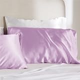Bedsure Satin Pillowcase for Hair 2 Pack Queen Standard 50x75 Misty Lilac view 5