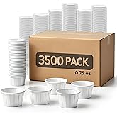 EXITOGLOBAL Paper Medicine Cups Disposable 0.75 oz 3500 pcs, Paper Condiment Cup 0.75oz, Papers Pill Cups Disposable, Souffle Cup
