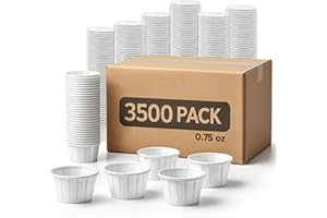 EXITOGLOBAL Paper Medicine Cups Disposable 0.75 oz 3500 pcs, Paper Condiment Cup 1oz, Papers Pill Cups Disposable, Souffle Cu