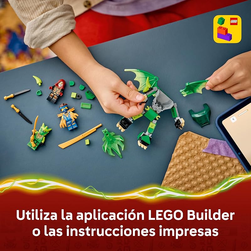 Ninjago Pack de Combate: Meca Dragón de Lloyd – Figura Articulada, 3 Minifiguras y Catanas de Juguete – Decoración para la Habitación Infantil – Regalo para Niños de 6+ Años – 71862