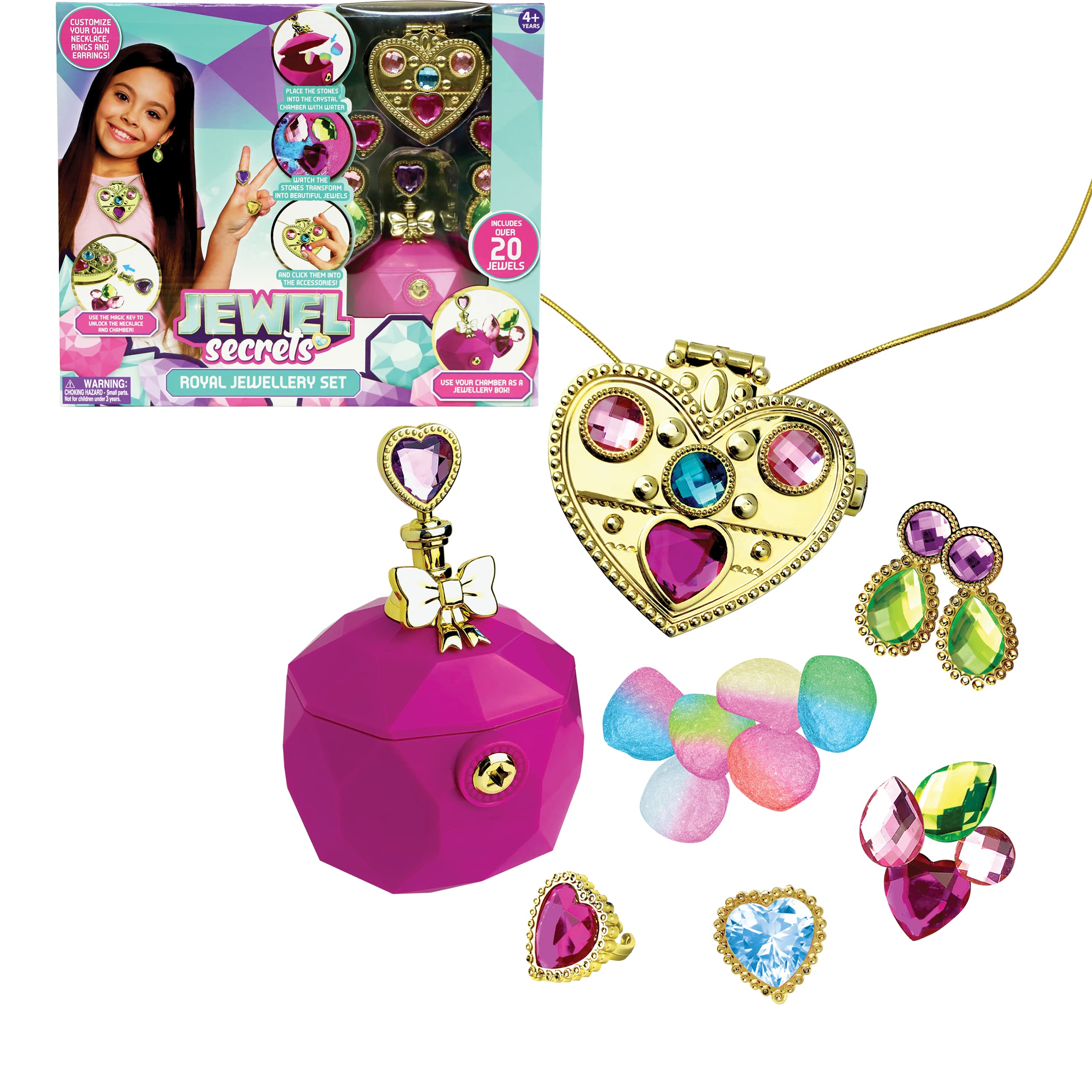 Jewel Secrets - Royal Jewellery Set - For Dress Up - Make your Own Jewellery, Gems Inside Magic Stones