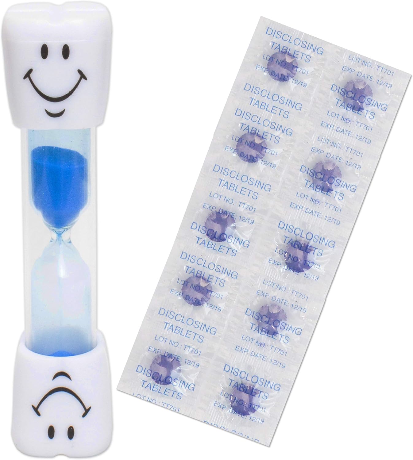 Dental Aesthetics Smile Toothbrush Timer & 10 Disclosing Tablets (Blue