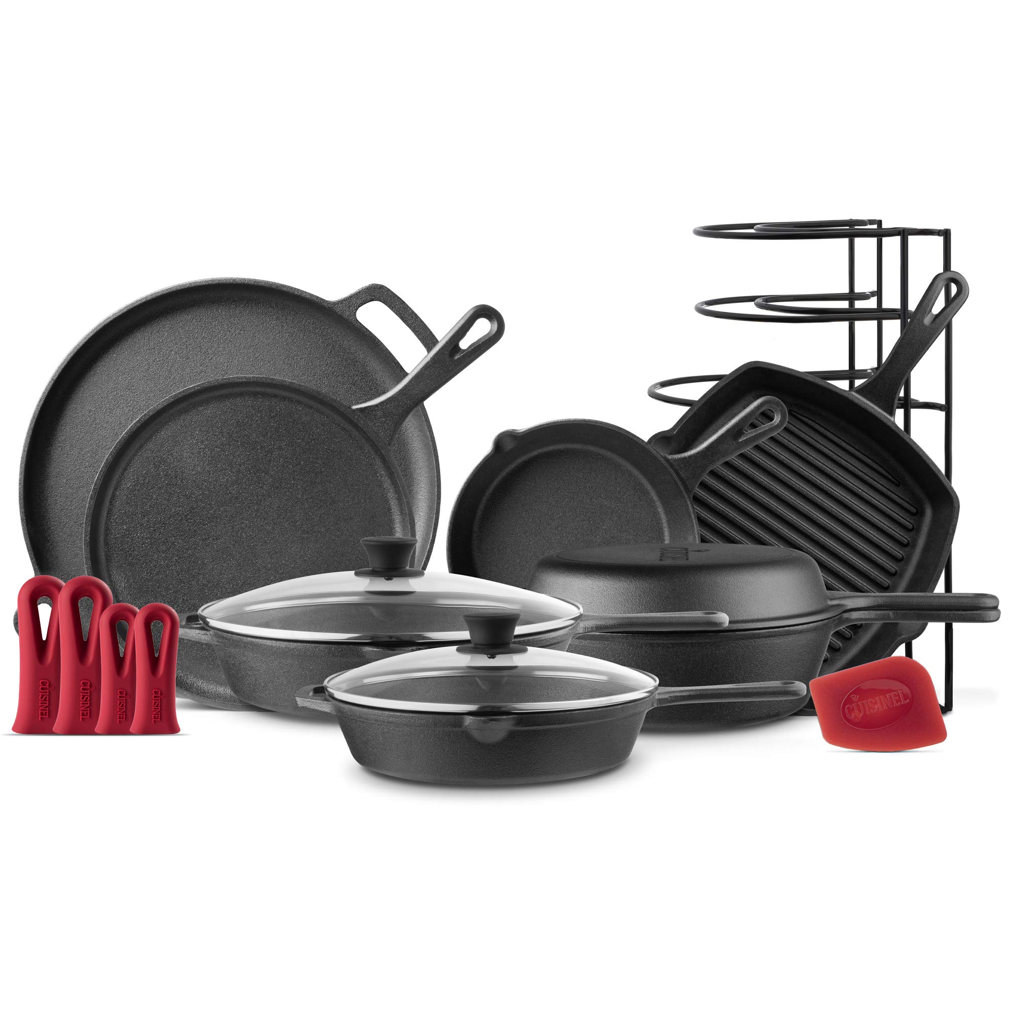 Buy Cast Iron Cookware Set Complete PreSeasoned Kit 8" Skillet