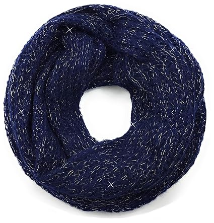 mygoodtime Loop Strick Schal Damen Glitzer Feinstrick Slouch weich Schlauchschal einfarbig viele Farben