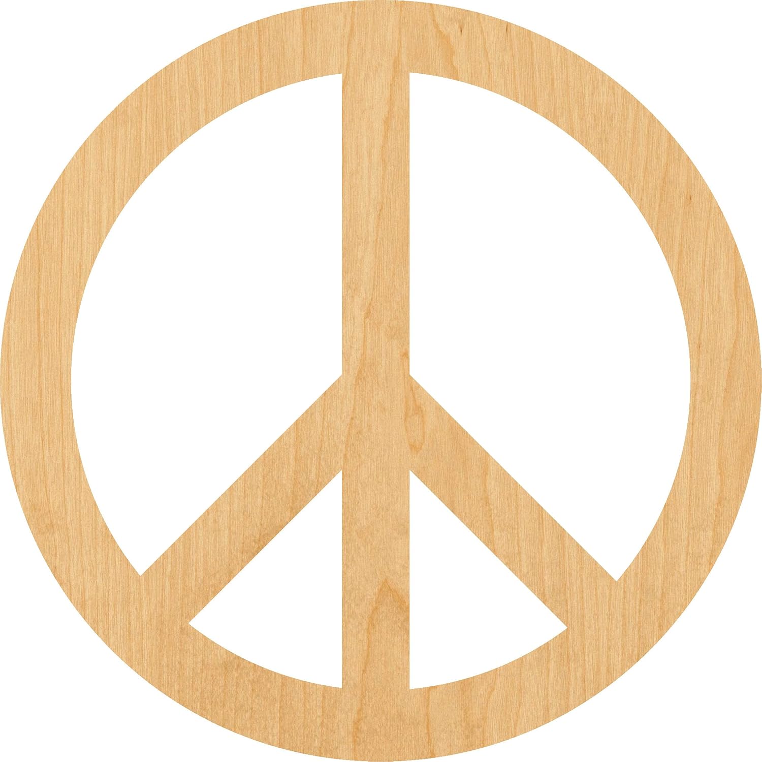 Mixed Media - Peace Sign Laser Cut Out Wood Shape Craft Supply - 4 Inch