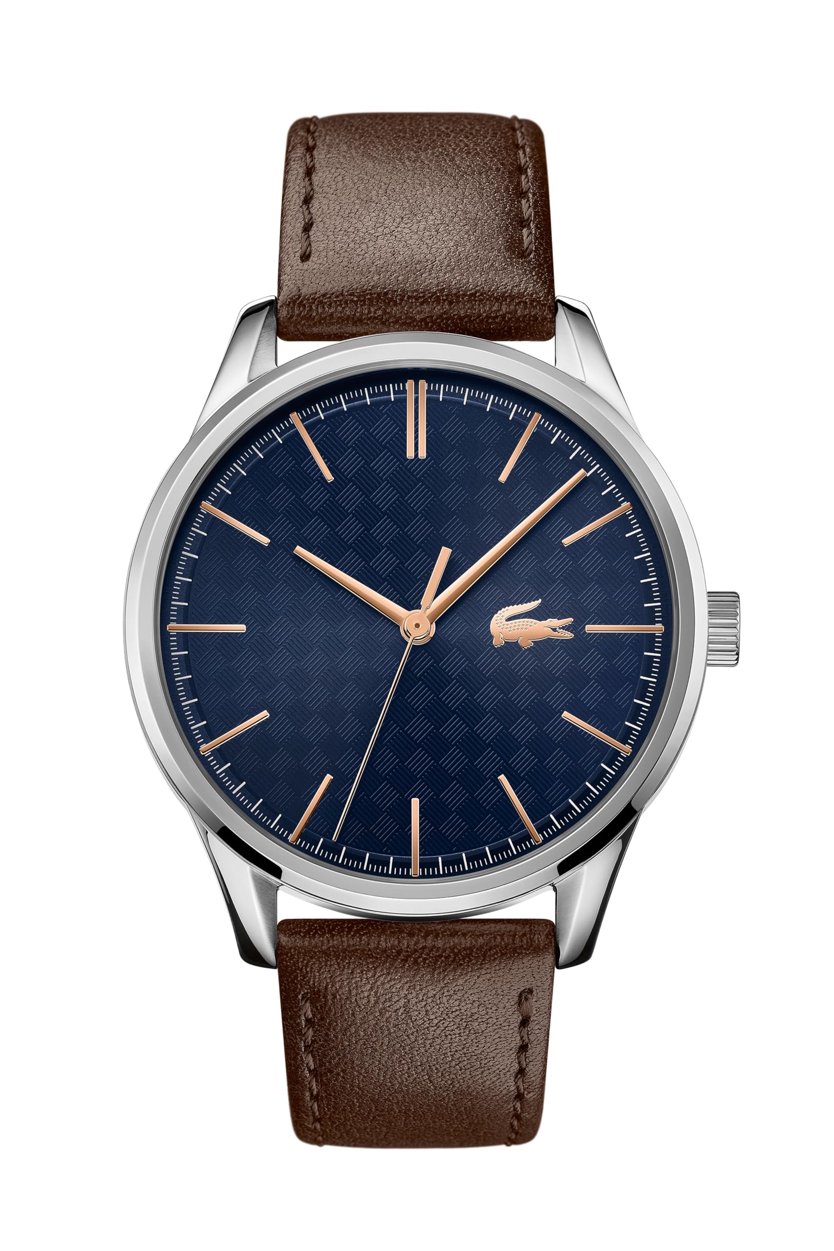 Lacoste Analogue Quartz Watch for Men Vienna Collection with Brown Leather Strap - 2011046