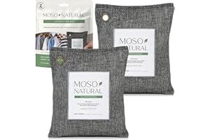 Moso Natural Air Purifying Bag 200g | Premium Bamboo Charcoal Odor Absorber for Home & Car | Closet Odor Eliminator, Small Ro