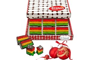 STERN'S BAKERY Rainbow Cookies [12 Count] — Thanksgiving Gifts, Petit Fours | Holiday, Christmas Food Gifts for Women, Men, Colleagues & Friends | Kosher & Nut Free | Stern’s Bakery