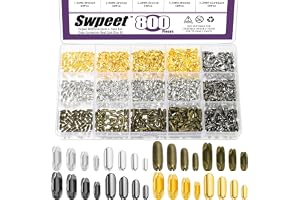 Swpeet 800Pcs 4 Colors 4 Sizes Ball Chain Connector Assortment Kit Fits for 1.5/2/2.4/3.2mm Beaded Ball Chain, Blind Chains C