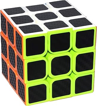 Vibgyor Vibes High Speed Carbon Fiber Sticker 3x3 Colors Magic Rubik Cube Puzzle Toy with Adjustable Speed