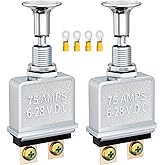 Joinfworld Push Pull Switch Heavy Duty 75 Amp Pull Switch 6-28V DC 2 Position Spst On/Off for Automotive, Trucks, Off-Road - 2Pcs