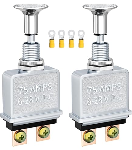 FRCOLOR Masteelf 4pcs Heavy Duty Push Pull Switch 12V 24V Headlight Switch Button For Automotive Trucks - View #2