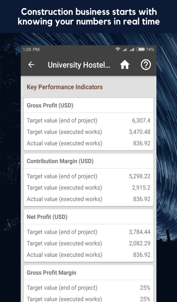 Construction Job Cost Control App